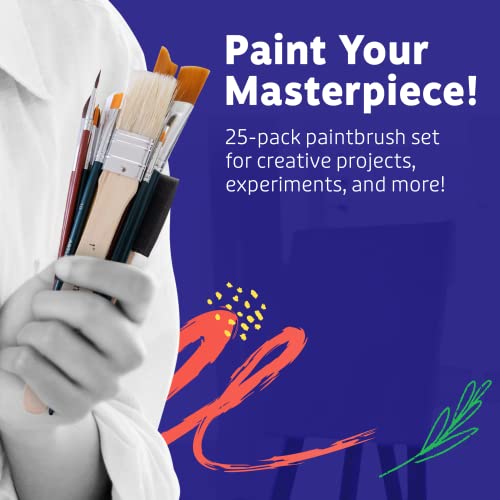 Artlicious Craft Paint Brushes Set for Kids, Acrylic Painting, 25 Pack - style: 25 Pack