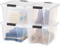 IRIS USA 4-Pack 32 Quart Storage Bins with Lids, Clear - color: Clear, size: 32 Qt, style: 4 Pack