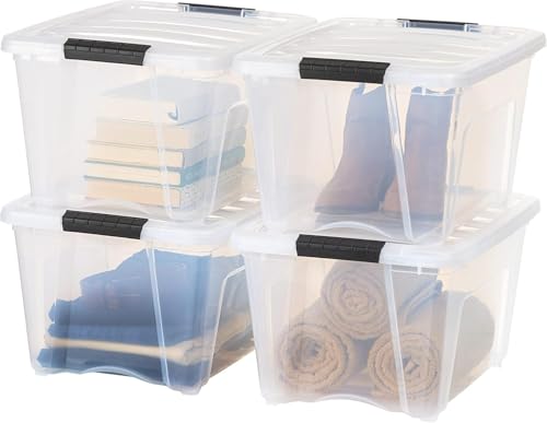 IRIS USA 4-Pack 32 Quart Storage Bins with Lids, Clear - color: Clear, size: 32 Qt, style: 4 Pack