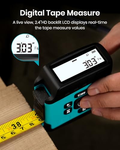 MILESEEY DT20 3-in-1 Digital Laser Tape Measure, 131ft Laser & 16ft Tape - color: Blue