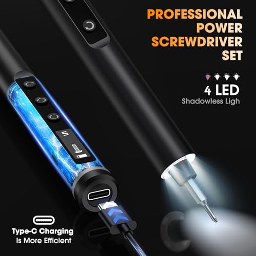 Mini Electric Screwdriver,Cordless Precision Small Screwdriver Set - color: 50 Black