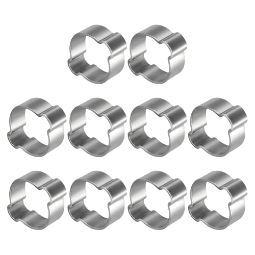 10 Pack Stainless Steel Range 15-18mm Double Ear Hose Clamps - size: 15-18mm