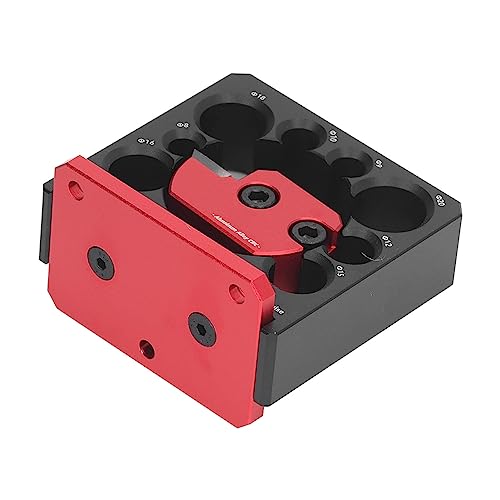 Focket Carbide Inserts Dowel Maker Jig, 8 Holes 8mm to 20mm Adjustable Woodworking Dowel Jig Kit, High Speed Electric Drill Milling Dowel Round Rod Auxiliary Tool Drill Guide Locator