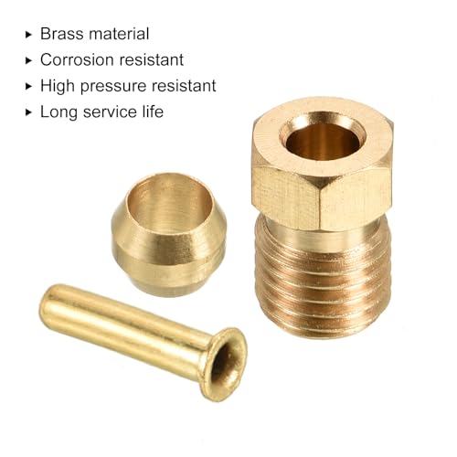 PATIKIL 2.5mm ID 4mm OD Tube Brass Compression Assortment Kit 3 Set - size: 2.5mmx4mm