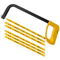 Hanpex 12in. High-Tension Hacksaw Frame with 5pcs Extra Bi-metal Blades, Hand Saw Suitable for Metal, wood, PVC, Carpentry - style: Hacksaw with 5pcs Bi-metal blades