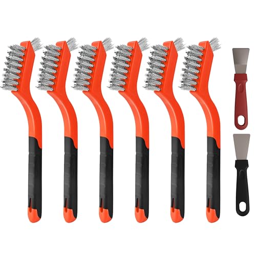 12 Pieces Stainless Steel Wire Brush Set, Stainless Steel Bristles - color: Stainless steel