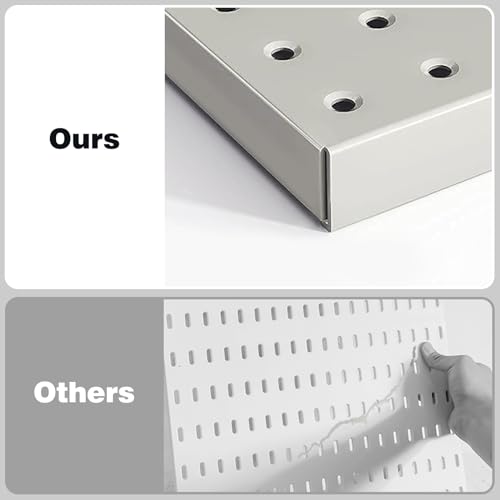 Pegboard Smith 48x24 inch Gray Metal Pegboard Kit for Wall Organization with Hooks, Pegboard Bins, and Utility Tools Storage Board, Efficient Tool Organizer Peg Board - color: Gray
