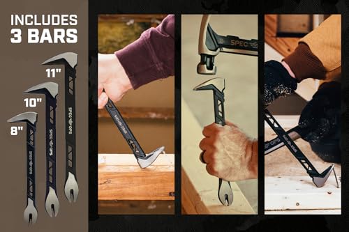 Spec Ops Tools Nail Puller Cats Paw Pry Bar for Prying, Demolition & Nail Pulling, High-Carbon Steel, 8, 10 & 11 Inch Combo Pack - size: 8/10/11 in Claw Bar