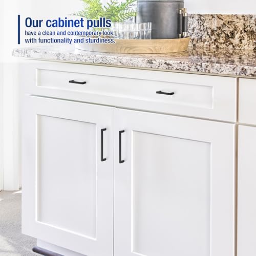 JOY DECOR Matte Black Cabinet Pulls Slim Square Handles, 5 Inch, 10 Pack - size: 5 Inch Hole Center