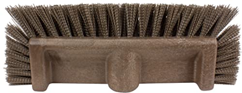 SPARTA Multi-Level Tile Scrub Brush 12" Wide Brush Head, Heavy-Duty Tile Cleaning Brush with End Bristles for Commercial Tiles, Tubs and Floor, Plastic, 12 Inches, Brown - color: Brown
