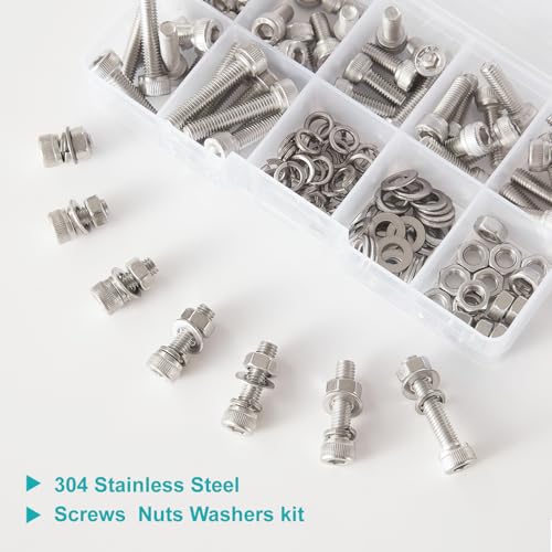 M4 Hex Socket Head Cap Screws Bolts Washers Nuts Assortment Kit - size: Socket M4x30/35/40/45/50 mm