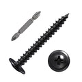 Wensilon（300 pcs）#6×1-1/4" Phillips Truss Head Wood Screws Black Galvanizing Quick Metal Self Tapping. - color: Black, size: #6×1-1/4"