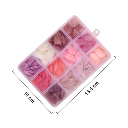360 Pcs Press On Nails Short Almond Fake Nails Press Ons Set Full Cover Nude Pink Acrylic Glue on Nails Reusable Glossy Artificial Nail Kit False Nails for Women Manicure 12 Color - color: A002