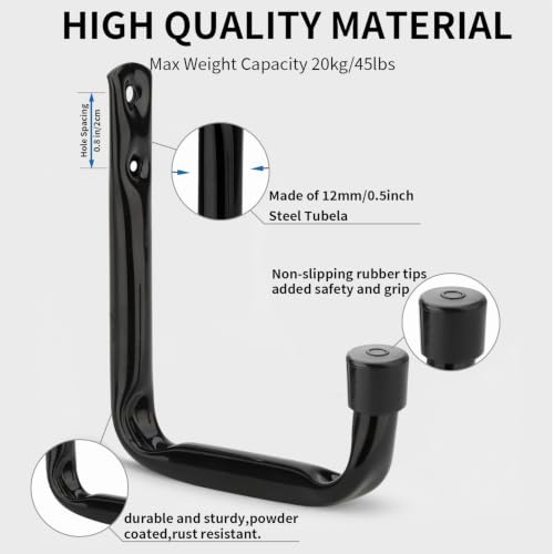 Garage Storage Hooks, Wall Mount Heavy Duty J Utility Hangers - size: 4.5Inch x 3.5Inch