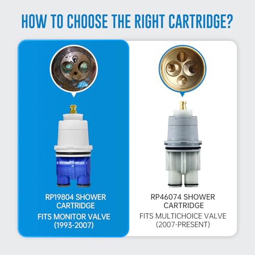 RP19804 Shower Cartridge Compatible with Delta Faucet 1300/1400 Series, Shower Faucet Parts Replacement Pressure Balance Cartridge for Delta Select Monitor Valves(1993-2007) - style: RP19804