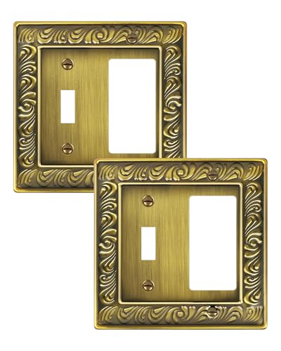 2-Pack Paisley Pattern Combo Toggle/Decorator Light Switch Cover Plate - style: 1 Toggle/1 Decorator 2PK