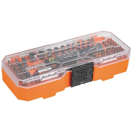 Klein Tools 32787 64-Piece Micro-Ratchet Bit Precision Driver Set with Modular Case, Magnetic, Precision, Standard Bits and Nut Drivers - style: Ratchet & Driver Set
