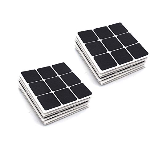 Antrader 180pcs 1" x 1" Self-Stick Square Furniture Felt Pads - color: Black, size: 1" x 1" Square