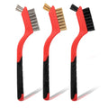 6 Pcs Wire Brush Set with Stainless Steel, Brass & Nylon Bristles
