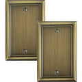 OKAWYC Single Blank Light Switch Cover Luca Metal Wall Plate, 2-Pack Antique Brass 1 Gang, for Light Switch Cover Outlet Cover Decorative Wallplate, Durable - size: 1 Blank