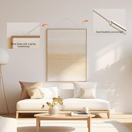Adjustable Picture Hanging Wire Kit, 6.6 ft Stainless Steel, 2 Pack