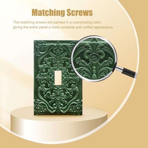 Decorative Light Switch Plate Covers Green Flower Elegant 3D Floral Embossed 1 Gang Light Switch Cover Plate Single Toggle Wall Plate Outlet Covers Faceplate for Bedroom Home Decor - color: Green, size: 1-Gang Toggle/ 5 x 3 IN