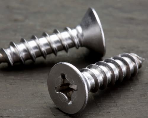 BCP Fasteners #4 x 1/2" Stainless Steel Flat Head Wood Screws, 100 Pack