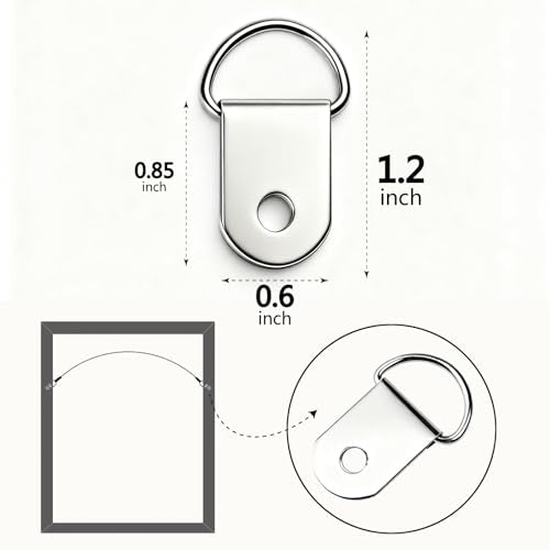 D-Ring Picture Hangers with Screws 150 Pack Hangers for Picture Frame 1Hole - size: 1hole_150pcs