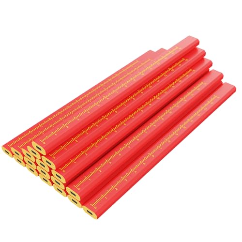 Carpenter Pencils for Construction Woodworking Scriber Marking Tool Heavy Duty Contractor Building Pencil (25 PCS) - color: 25 PCS FBA