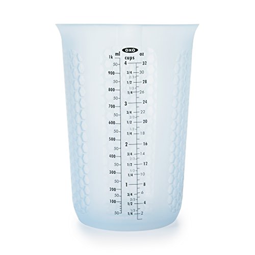 OXO Good Grips 4-Cup Squeeze & Pour Silicone Measuring Cup with Stay-Cool Pattern - size: 4 Cup, style: Cup