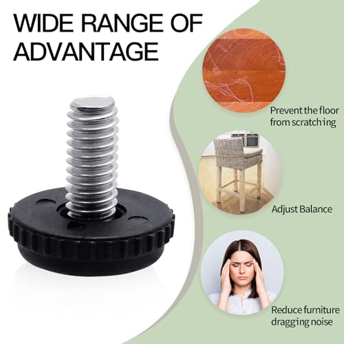 Litoexpe 32 Pcs 1/4"-20 Stainless Steel Screw Furniture Leveling Feet - size: 1/4"-20