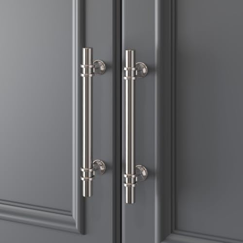 Haliwu 10 Pack 5 Inch Brushed Nickel Cabinet Handles | 128mm Hole Center, Solid Aluminum and Zinc Alloy, Kitchen Pulls Hardware for Bathroom Drawer Dresser - color: Brushed Nickel, size: 5-inch (128mm) hole spacing