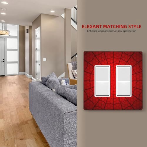 Spider Web Double Rocker Switch Cover Plate | Fits standard 2-gang toggle and rocker switches, Durable polycarbonate thermoplastic with fade-resistant printed finish - color: Spider Web, size: Double Rocker