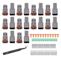 Deutsch 2 Pin DT Connector Kit, Gray Waterproof DT Connectors with Tweezers - style: 10 Sets 2 Pin