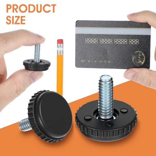 100 Pcs 1/4-20 Stainless Steel Adjustable Furniture Levelers Screw in Threaded Leveling Feet for Furniture Glide Leveling for Table Chair Cabinet Legs