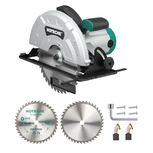 Hoteche 10-Inch Compact Portable Table Saw with Saw Blade for Desktop Use - size: 10-Inch