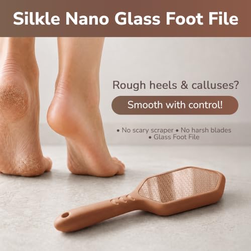 SILKLE Nano Glass Foot File - Foot Callus Remover for Feet & Foot Scrubber - style: Brown