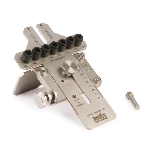 JessEm 08356 1/4" Stainless Steel Dowelling Jig with Angle Guide Precision Woodworking Joinery Tool for Edge, Face, and Corner Dowels