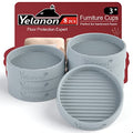 Yelanon Furniture Coasters 8 Pcs 3" Round Gray Caster Cups for Hardwood - size: 8pcs 3" Round Grey