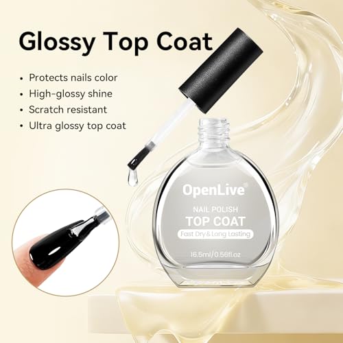 OpenLive 16.5ml Top Coat Clear Nail Polish Nail Polish High Shine - color: Top Coat