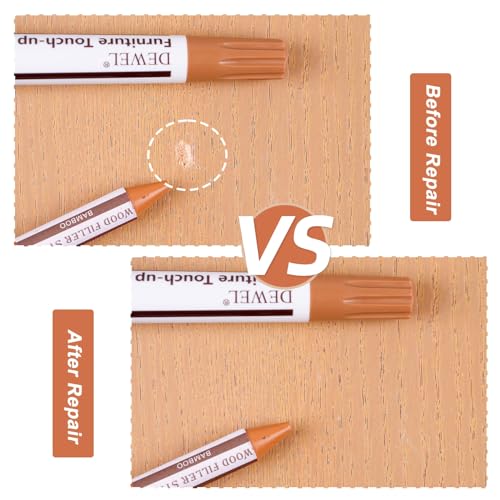 DEWEL Wood Markers Furniture Repair, 18 Colors Furniture Markers Touch Up and Wood Filler Sticks, Wood Scratch Repair Kit for Laminate Floor, Cabinet, Wooden Door, Wood Finish Stain - color: 18 Color