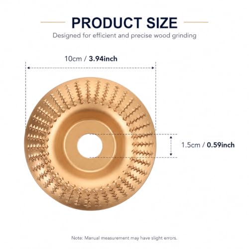 SHIRIA 3Pcs Angle Grinder Polishing Pad,Beveled Wood Carving Disc Set, 4" (10cm) Dia, 15mm Arbor, Alloy Steel, Angled Grinding Wheel for Wood Shaping & Chamfering on Angle Grinder. - color: Beveled Disc-3pcs