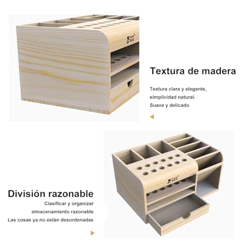 HZY Classic Wooden Tool Box with 20 Compartments for Screwdriver, Tweezers, Mobile Phone Repair, Desktop, Home DIY, Brown - style: Classic Wooden Tool Box