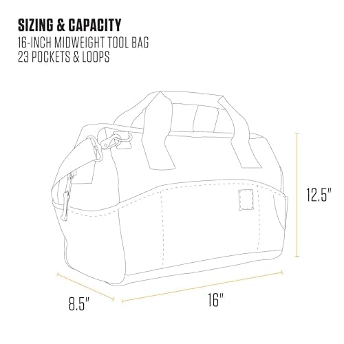 Carhartt 16-Inch 17 Pocket Midweight Tool Bag Carhartt Brown - size: 16-Inch 17 Pocket