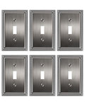 6-Pack Single Toggle Light Switch Cover Plate, Heirloom Silver - color: Heirloom Silver, size: Single Toggle 6PK