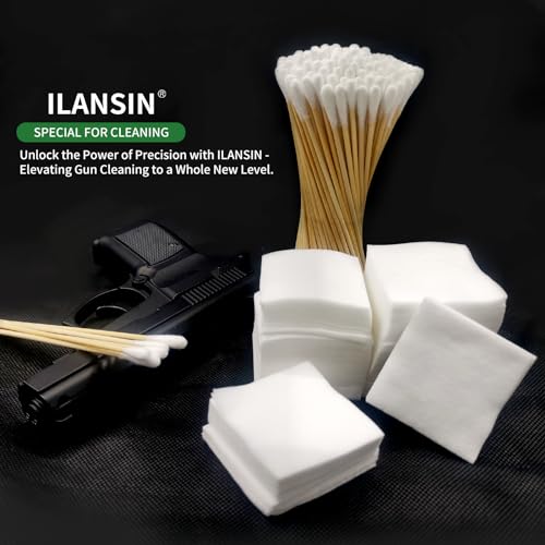 1700PCS gun cleaning supplies—1500PCS Gun Cleaning Patches +200PCS Gun Cleaning swabs,2"x2"Lint Free Gun Cleaning Rags,6"Long Cotton swabs for 9mm and All Caliber of Firearms.Gun Cleaning Kit - color: 1500Patches + 500Round Swabs