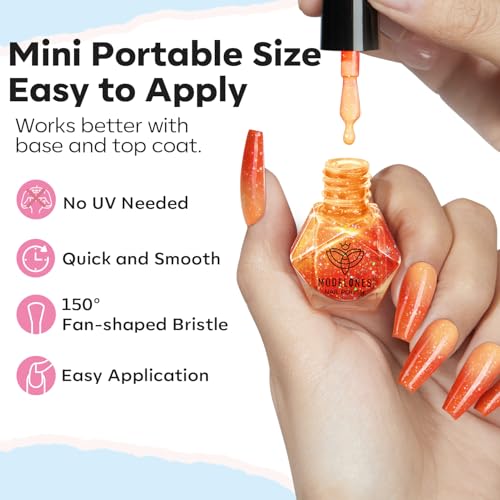 modelones Color Changing Nail Polish Set, 6 Colors Pink Blue Purple Neon - color: A1 Color Changing