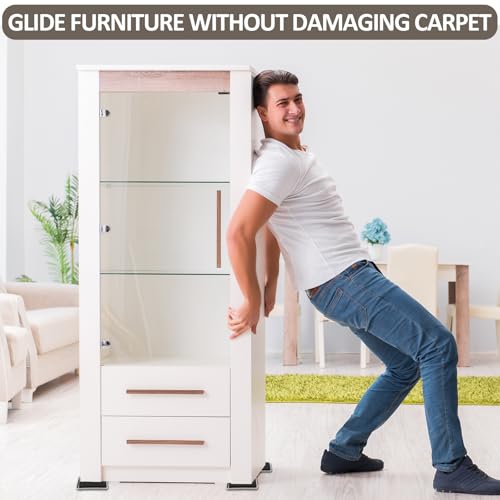20pcs 3.5 Inch Furniture Sliders, Square Sliders for Moving Furniture