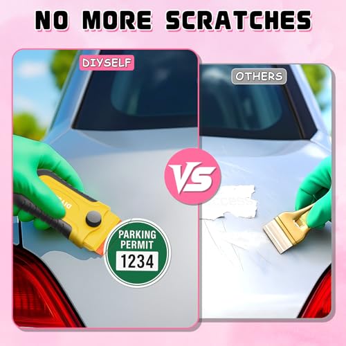 DIYSELF 2 Pcs Plastic Razor Blade Scraper with 10 Blades, Plastic Scraper - color: Yellow-plastic Blades, size: 2 Pack