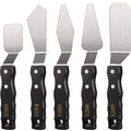 Honoson 5 Pcs Large Palette Knife Set, Stainless Steel Wood Handle